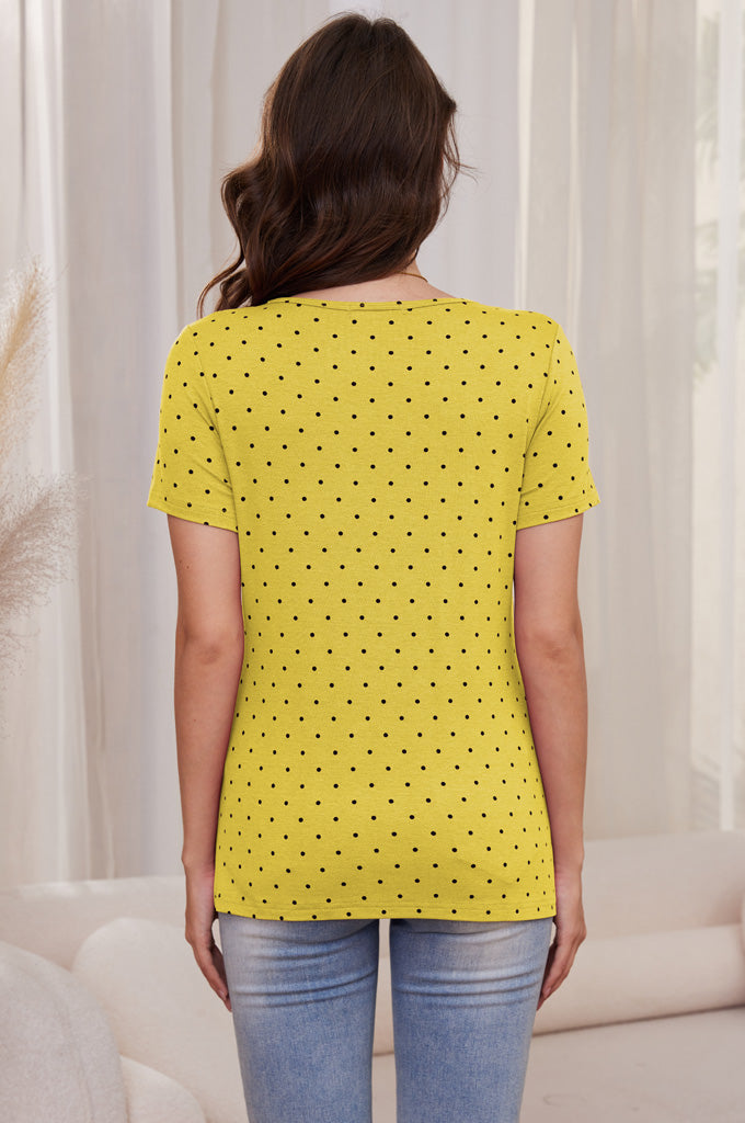 Bearsland Women's Short-Sleeve Crew-Neck Nursing Top