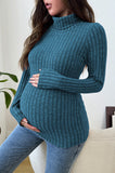 Bearsland Long-sleeved, high-necked ribbed maternity top