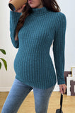 Bearsland Long-sleeved, high-necked ribbed maternity top