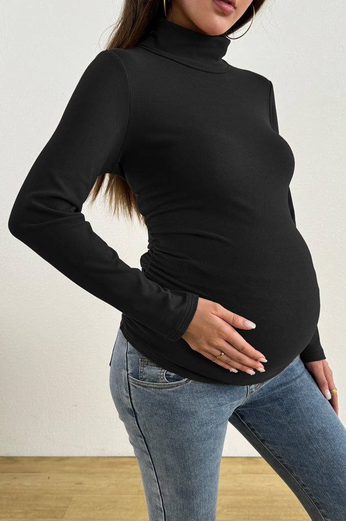 Bearsland Long-sleeved High-neck Maternity Top
