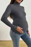 Bearsland Long-sleeved High-neck Maternity Top