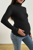Bearsland Long-sleeved High-neck Maternity Top