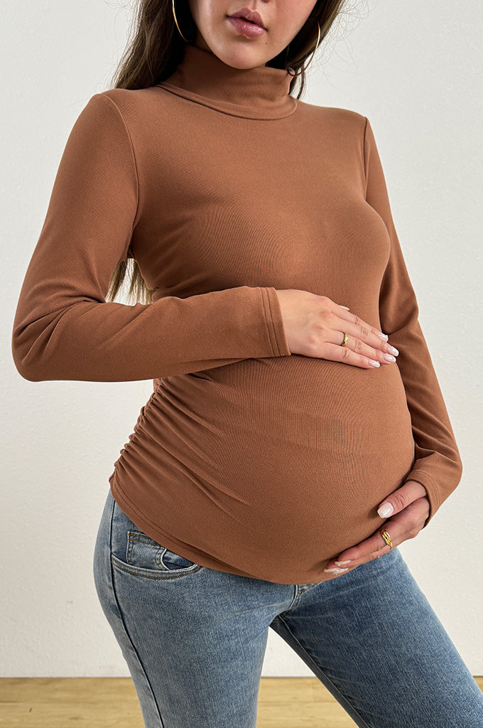Bearsland Long-sleeved High-neck Maternity Top