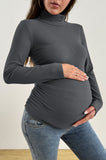 Bearsland Long-sleeved High-neck Maternity Top