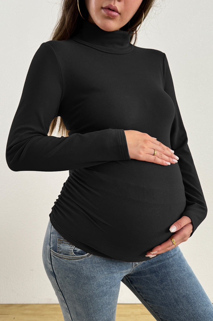 Bearsland Long-sleeved High-neck Maternity Top
