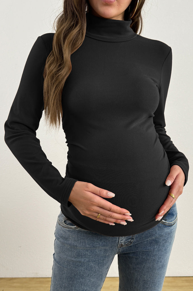 Bearsland Long-sleeved High-neck Maternity Top