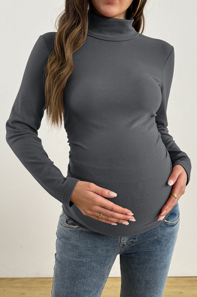 Bearsland Long-sleeved High-neck Maternity Top