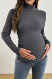 Bearsland Long-sleeved High-neck Maternity Top