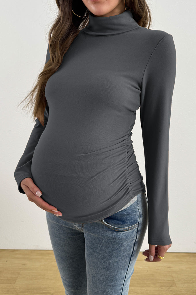 Bearsland Long-sleeved High-neck Maternity Top