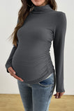 Bearsland Long-sleeved High-neck Maternity Top