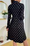 Bearsland Long-sleeved Maternity Dress with Bow Collar