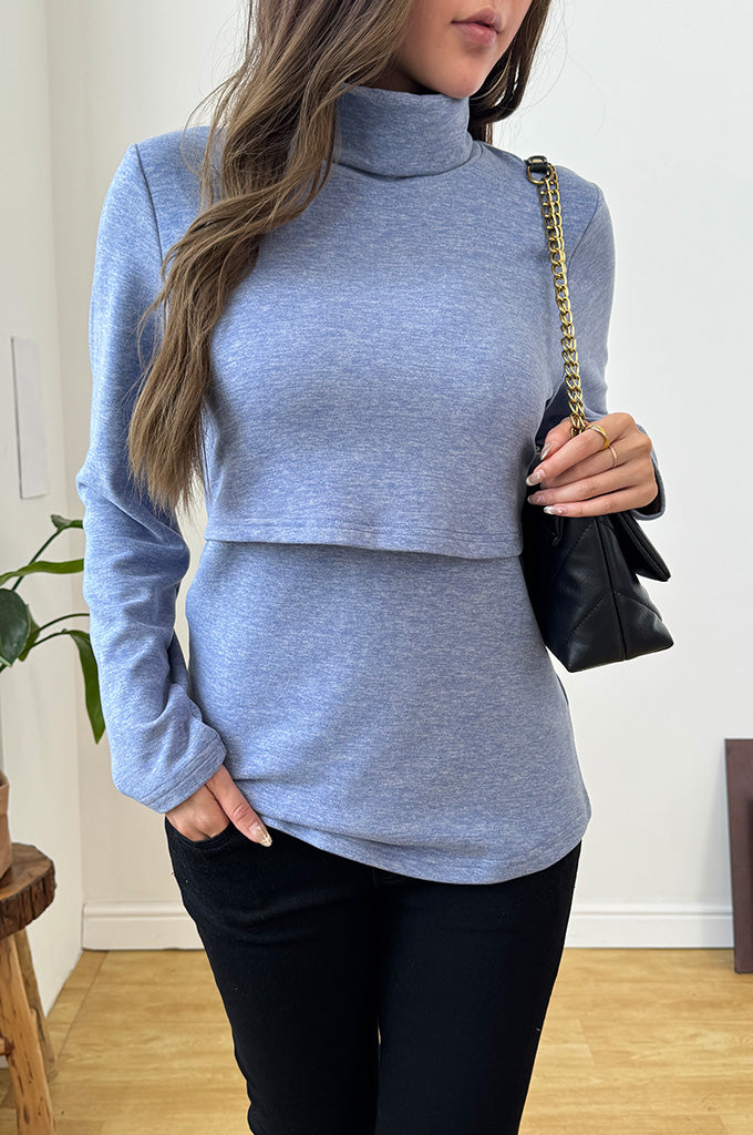 Bearsland Long-sleeved, high-neck autumn/winter nursing top