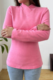 Bearsland Cross-Over Stand-Up Collar Long-Sleeved Nursing Top