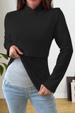 Bearsland Cross-Over Stand-Up Collar Long-Sleeved Nursing Top