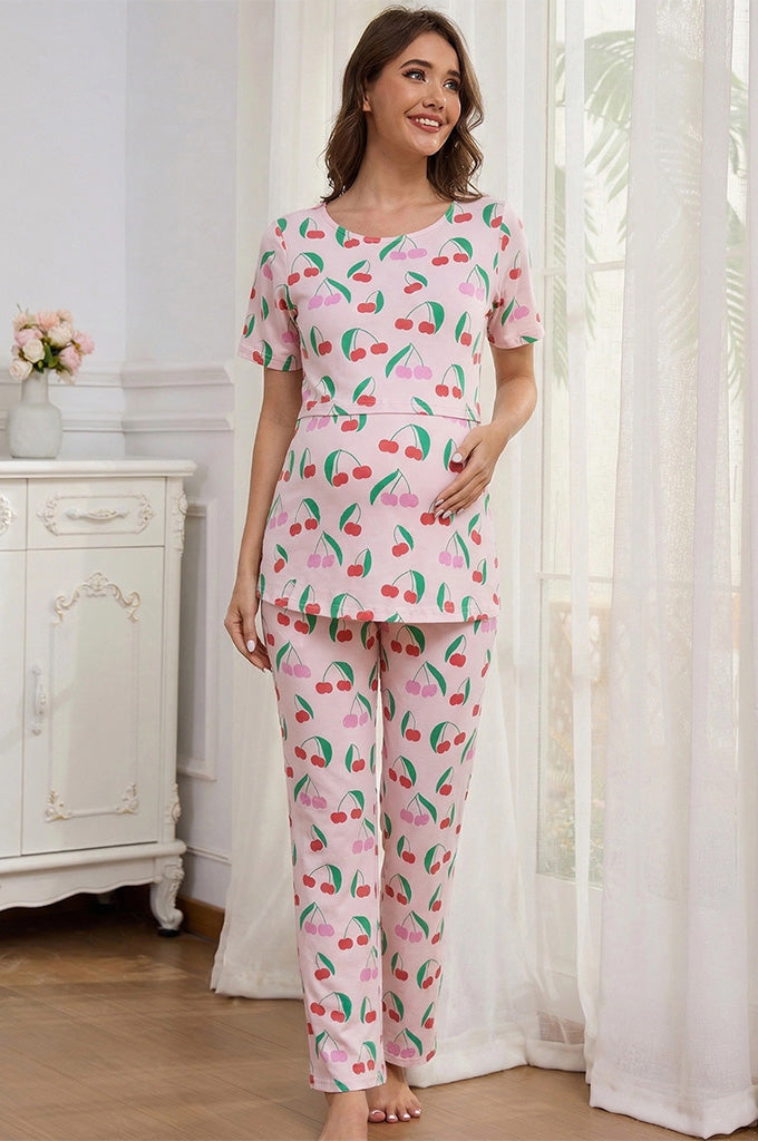 Bearsland Women's Summer Nursing Pajama Set