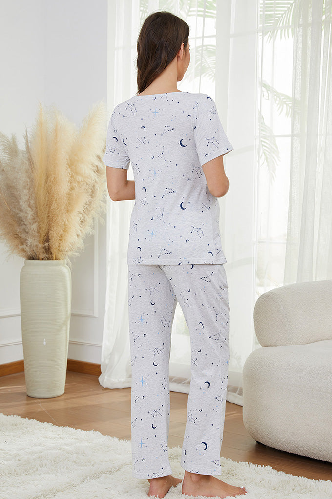 Bearsland Women's Summer Nursing Pajama Set