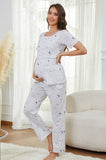 Bearsland Women's Summer Nursing Pajama Set