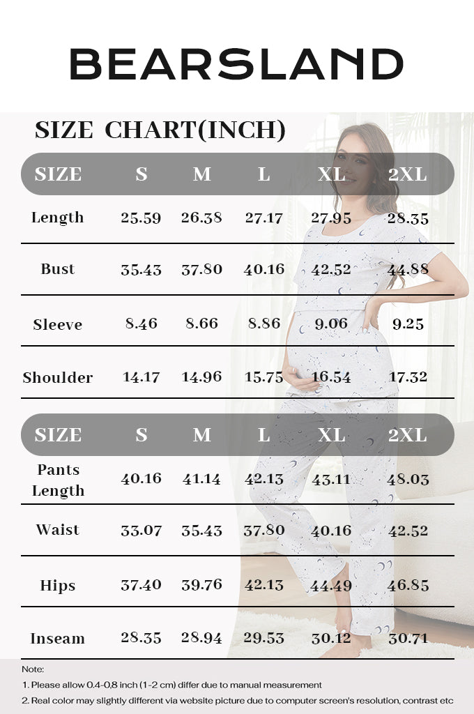 Bearsland Women's Summer Nursing Pajama Set