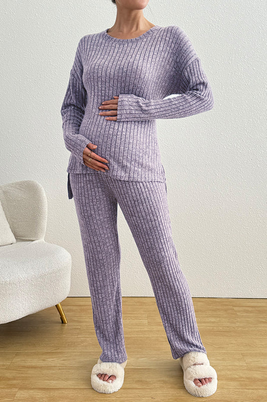 Bearsland Long-sleeved Ribbed Maternity Pyjama Set