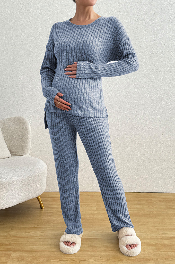 Bearsland Long-sleeved Ribbed Maternity Pyjama Set