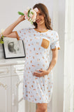 Bearsland Short-sleeved Maternity Dress with Bear Print