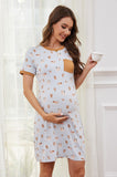Bearsland Short-sleeved Maternity Dress with Bear Print