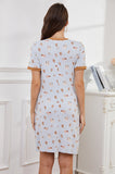 Bearsland Short-sleeved Maternity Dress with Bear Print