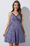 Bearsland Maternity Halter-Neck Dress with Lace Trim