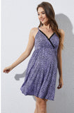 Bearsland Maternity Halter-Neck Dress with Lace Trim
