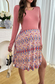 Bearsland Long-sleeved Crew-neck Floral Nursing Dress