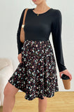 Bearsland Long-sleeved Crew-neck Floral Nursing Dress