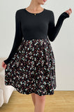 Bearsland Long-sleeved Crew-neck Floral Nursing Dress