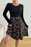 Bearsland Long-sleeved Crew-neck Floral Nursing Dress