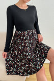 Bearsland Long-sleeved Crew-neck Floral Nursing Dress