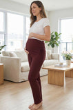 Bearsland Women's Plus Size Maternity Pants with Side Pleats