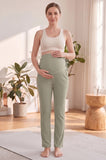 Bearsland Women's Plus Size Maternity Pants with Side Pleats