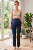Bearsland Women's Plus Size Maternity Pants with Side Pleats
