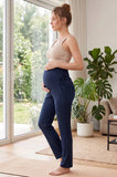 Bearsland Women's Plus Size Maternity Pants with Side Pleats