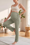 Bearsland Women's Plus Size Maternity Pants with Side Pleats