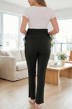 Bearsland Women's Plus Size Maternity Pants with Side Pleats
