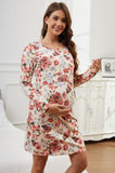 Bearsland Long-sleeved Floral Nursing Dress
