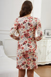 Bearsland Long-sleeved Floral Nursing Dress