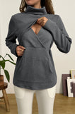 Bearsland Long-sleeved High-neck Nursing Top with Pockets