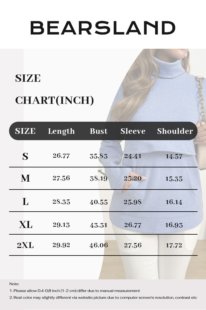 Bearsland Long-sleeved High-neck Nursing Top with Pockets