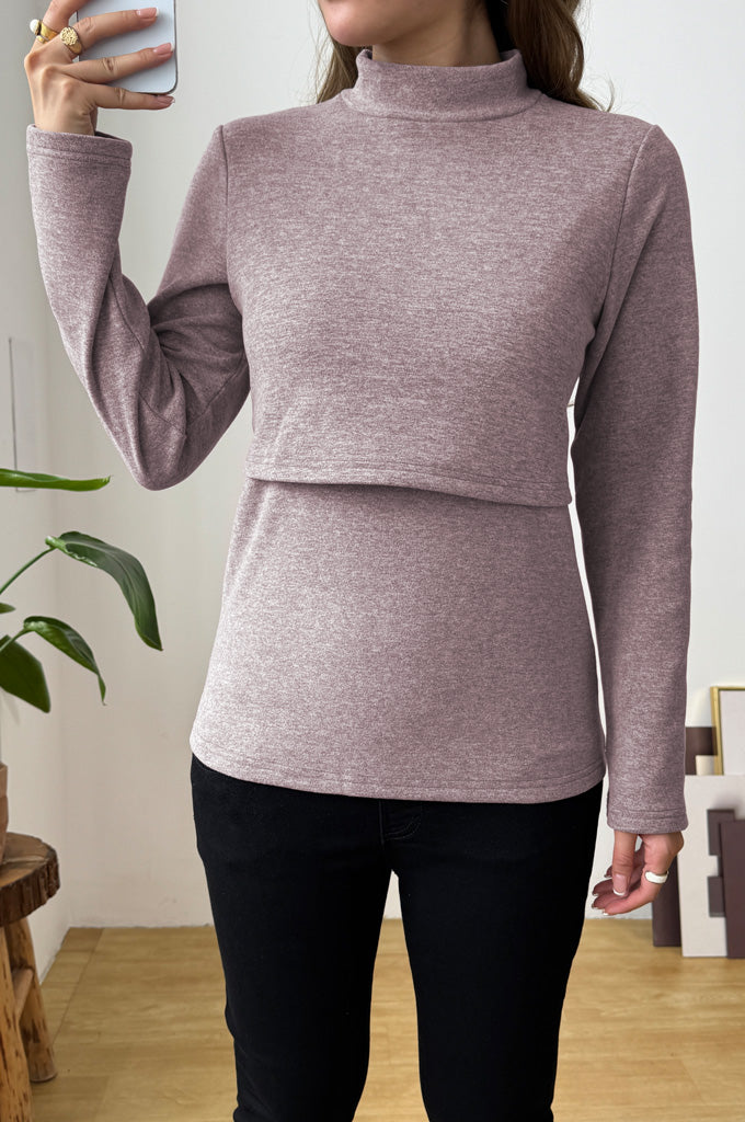 Bearsland Long-sleeved High-neck Nursing Top