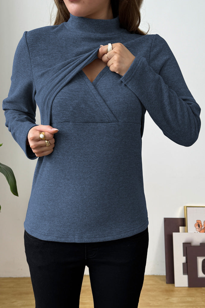 Bearsland Long-sleeved High-neck Nursing Top