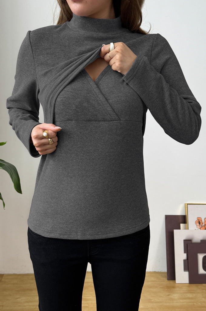 Bearsland Long-sleeved High-neck Nursing Top
