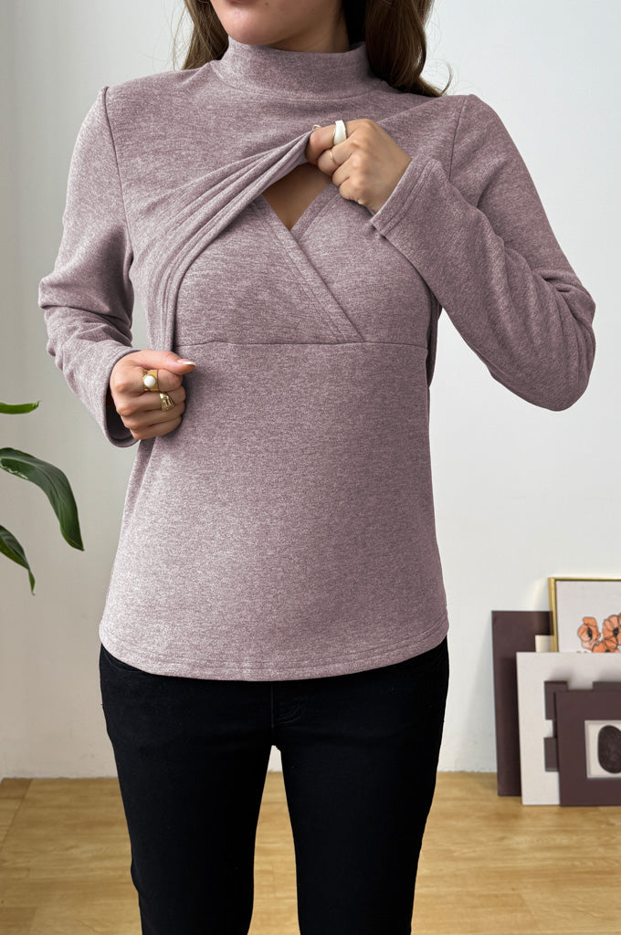 Bearsland Long-sleeved High-neck Nursing Top