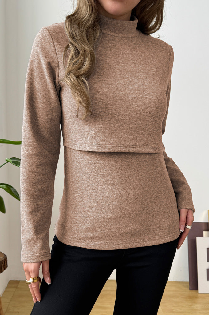 Bearsland Long-sleeved High-neck Nursing Top