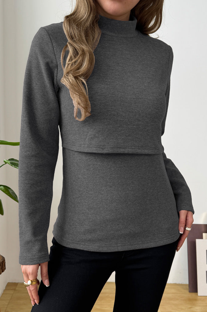 Bearsland Long-sleeved High-neck Nursing Top